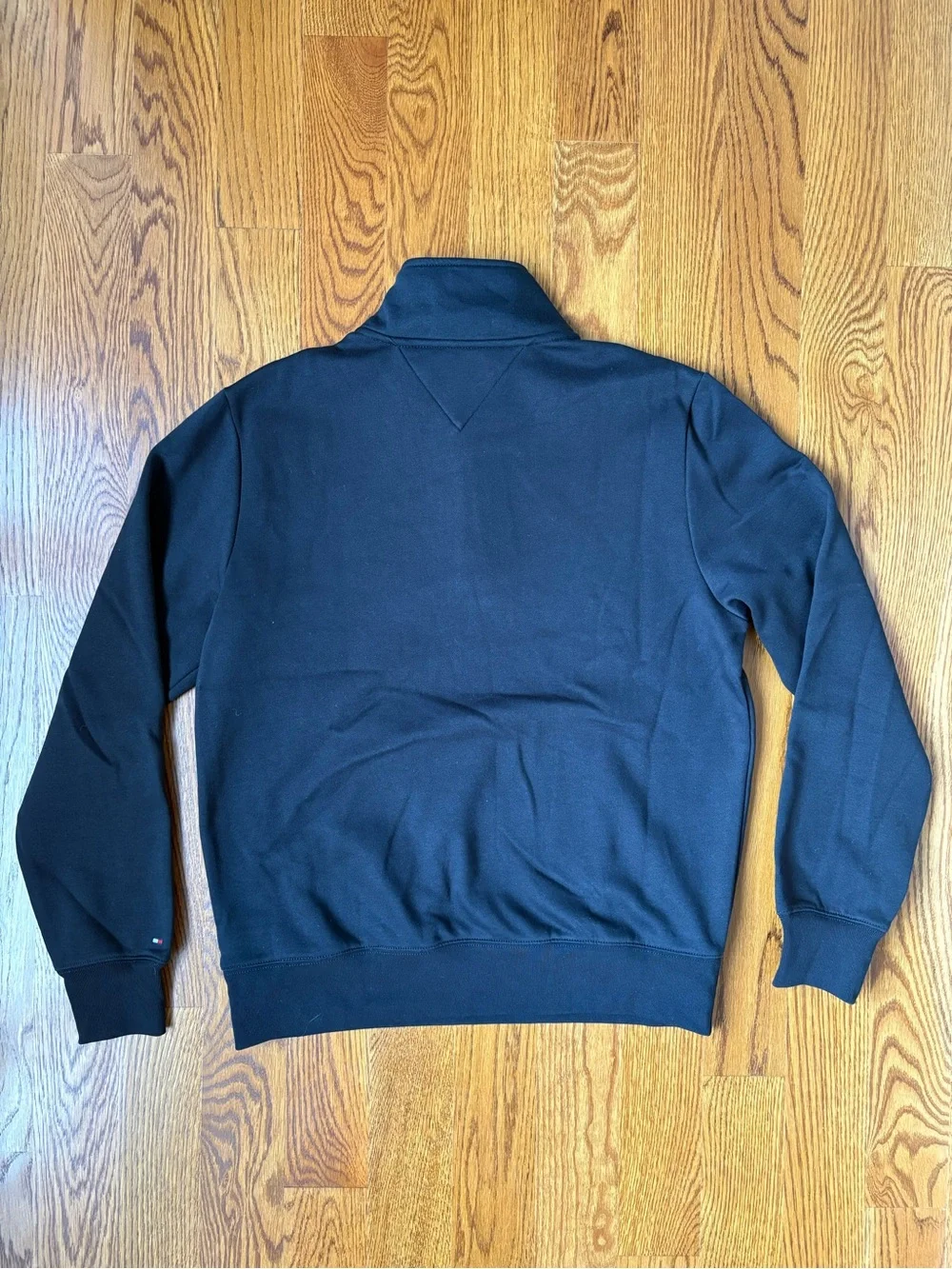 Tommy Hilfiger Black Quarter Zip Sweatshirt with Kangaroo Pocket